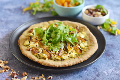 Sorghum Crust Apricot Pesto Pizza