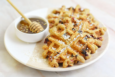 Gluten Free Berry Waffles with Lavender Syrup