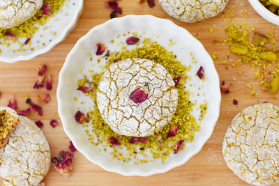 Pistachio Rose Amaretti Cookies
