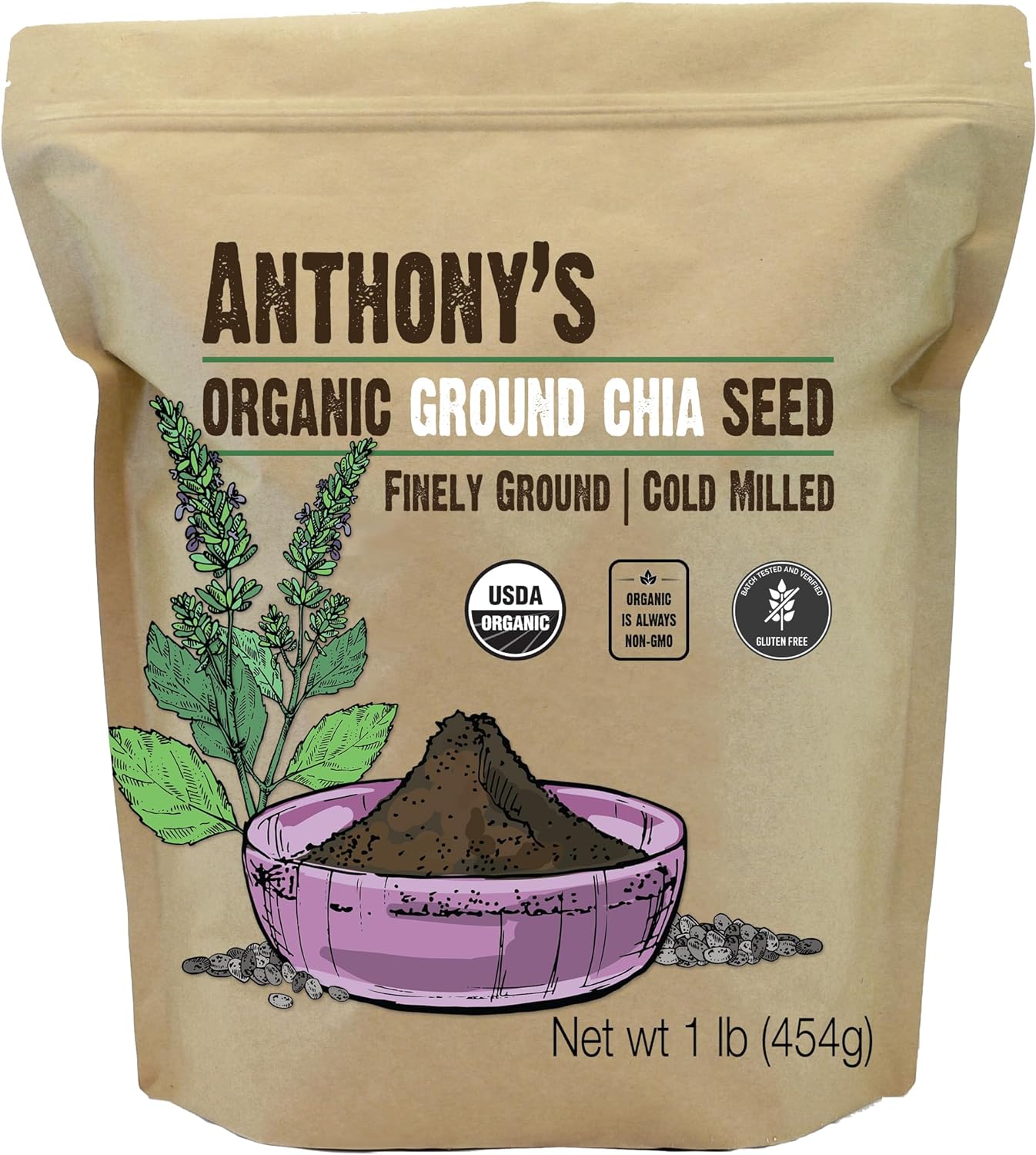 Organic Ground Chia Seeds: Gluten Free, Non-GMO