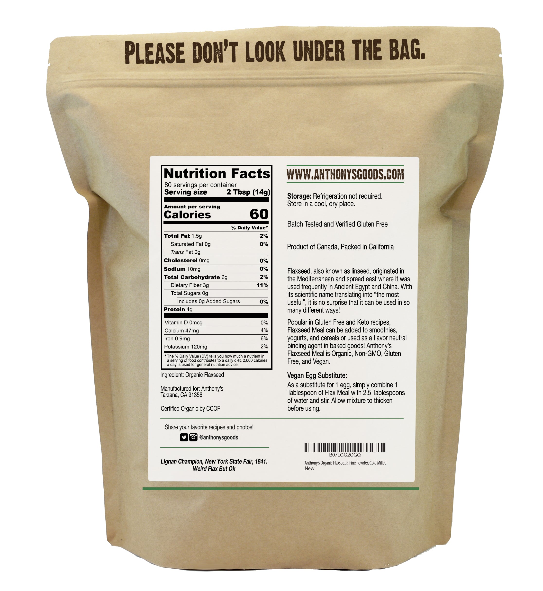 Flaxseed Meal: USDA Organic, Gluten Free, Ground Ultra-Fine
