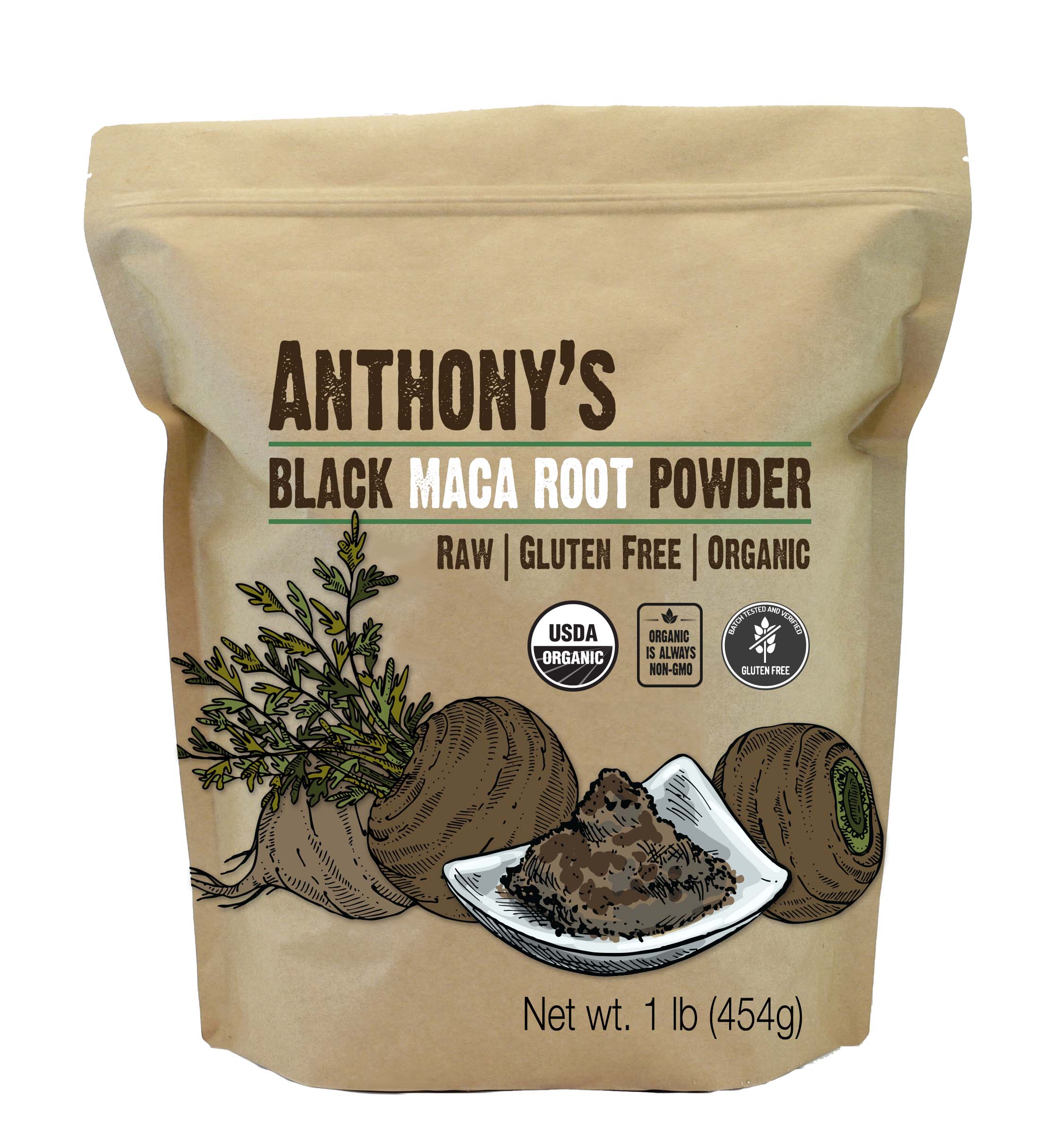 Organic Black Maca Root Powder: Gluten Free, Non-GMO