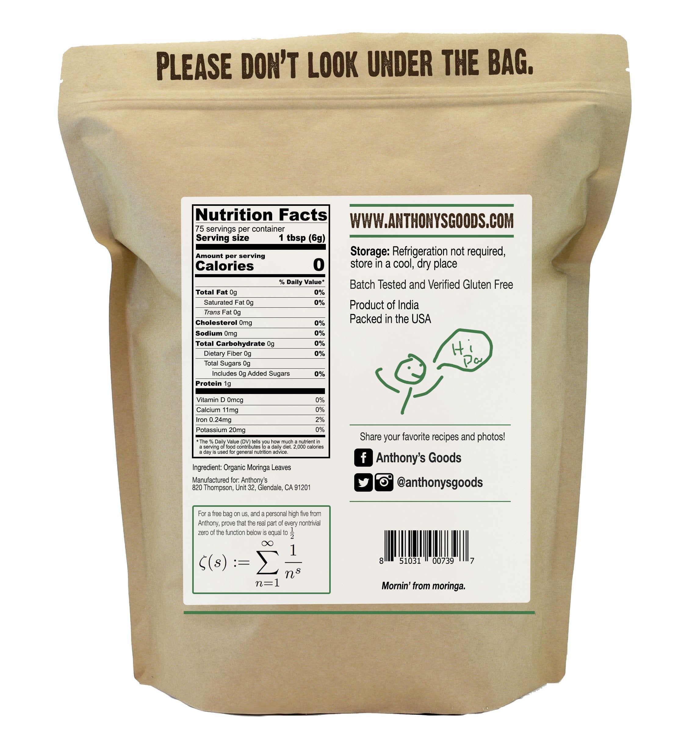 Organic Moringa Powder: Gluten Free & USDA Organic