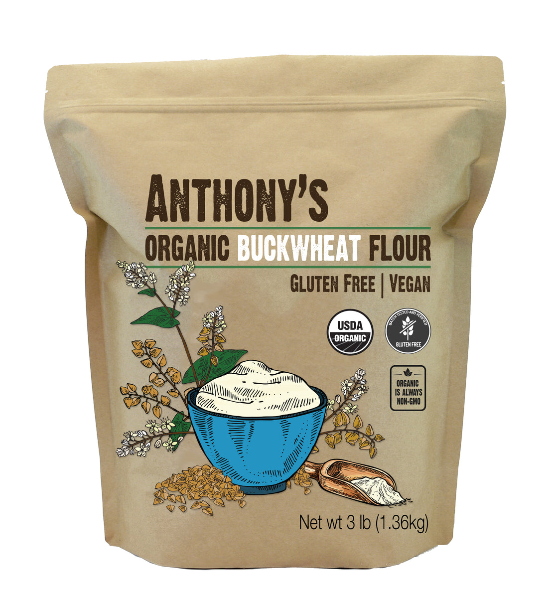 Organic Buckwheat Flour Anthonys Goods