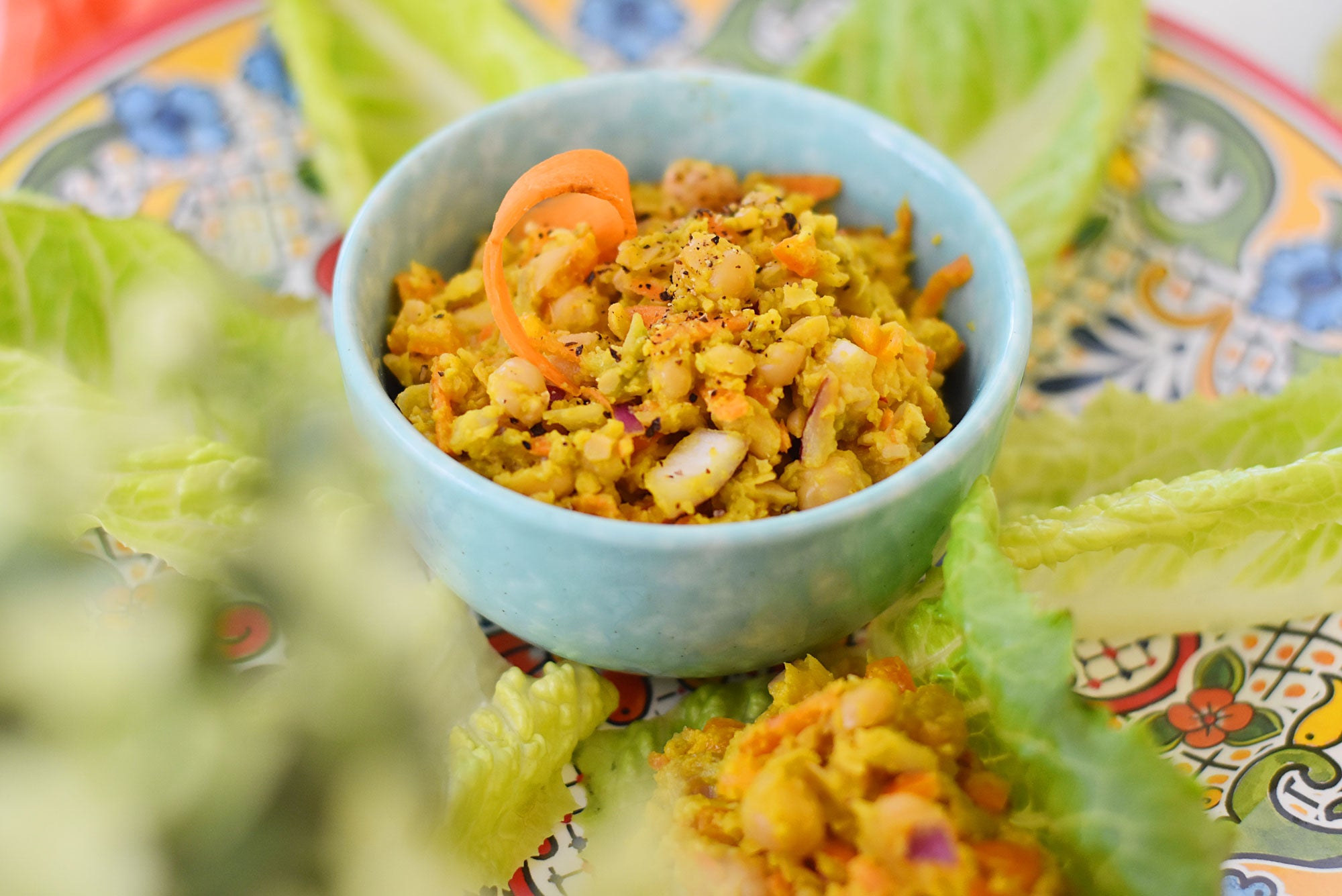Curried Chickpea Lettuce Wraps