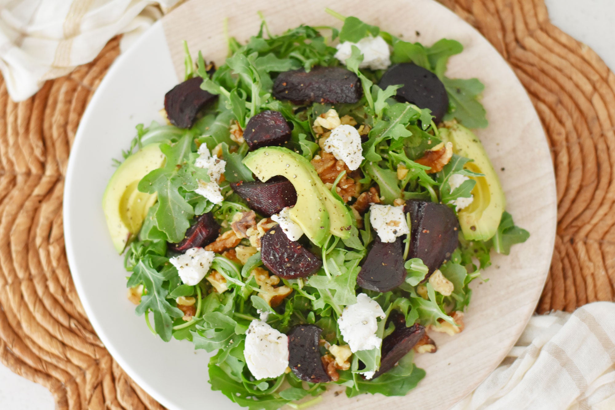 Beet, Goat Cheese and Walnut Salad with Balsamic Vinaigrette