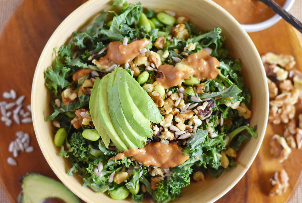 Kale Salad with Peanut Dressing