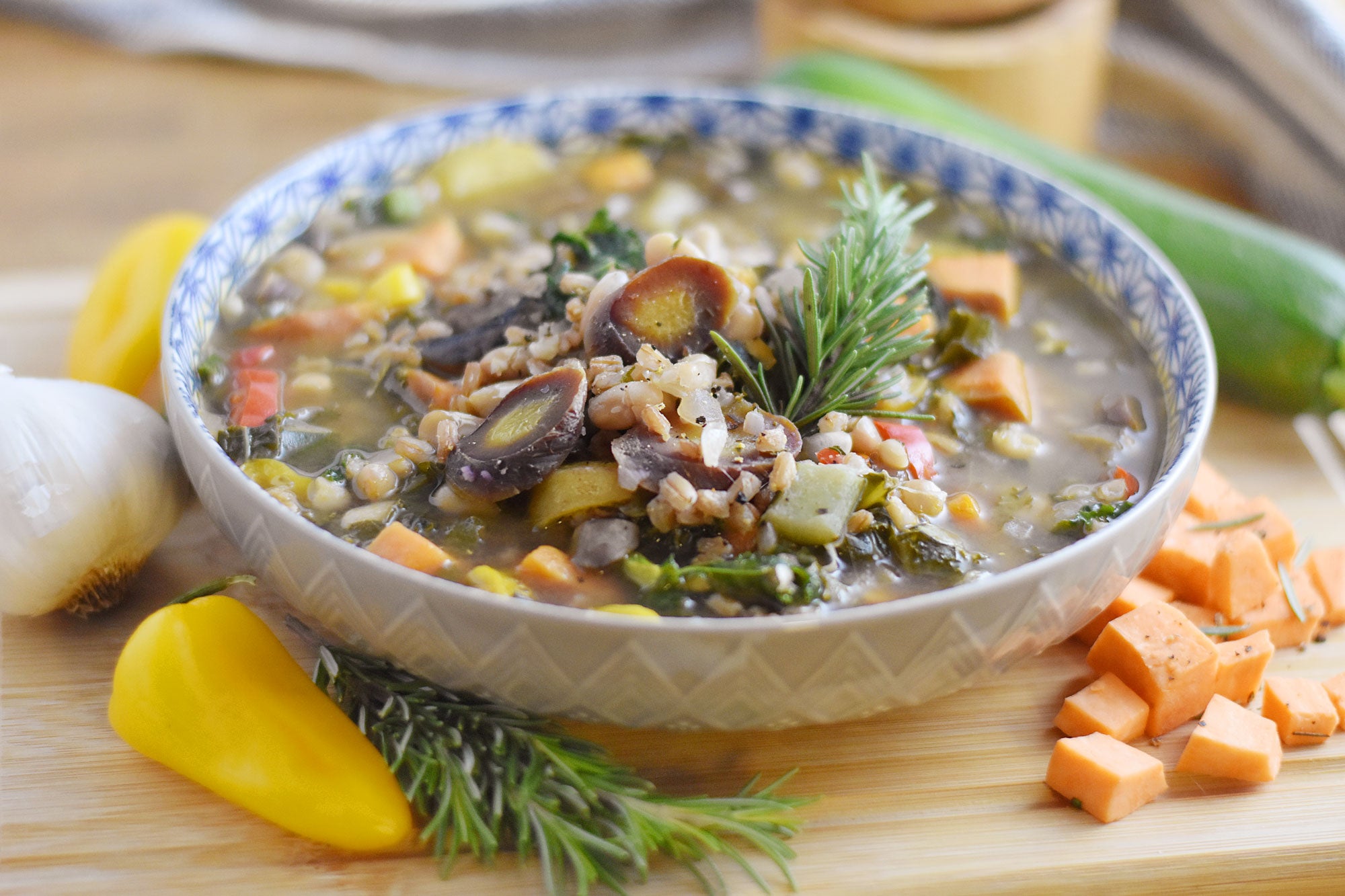 Farro, Kale and Vegetable Soup
