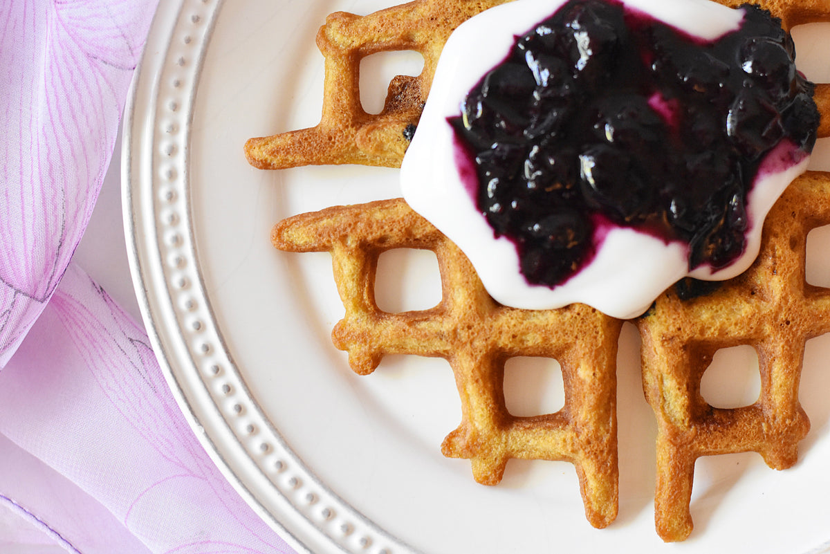 Blueberry Buckwheat Waffles Anthonys Goods