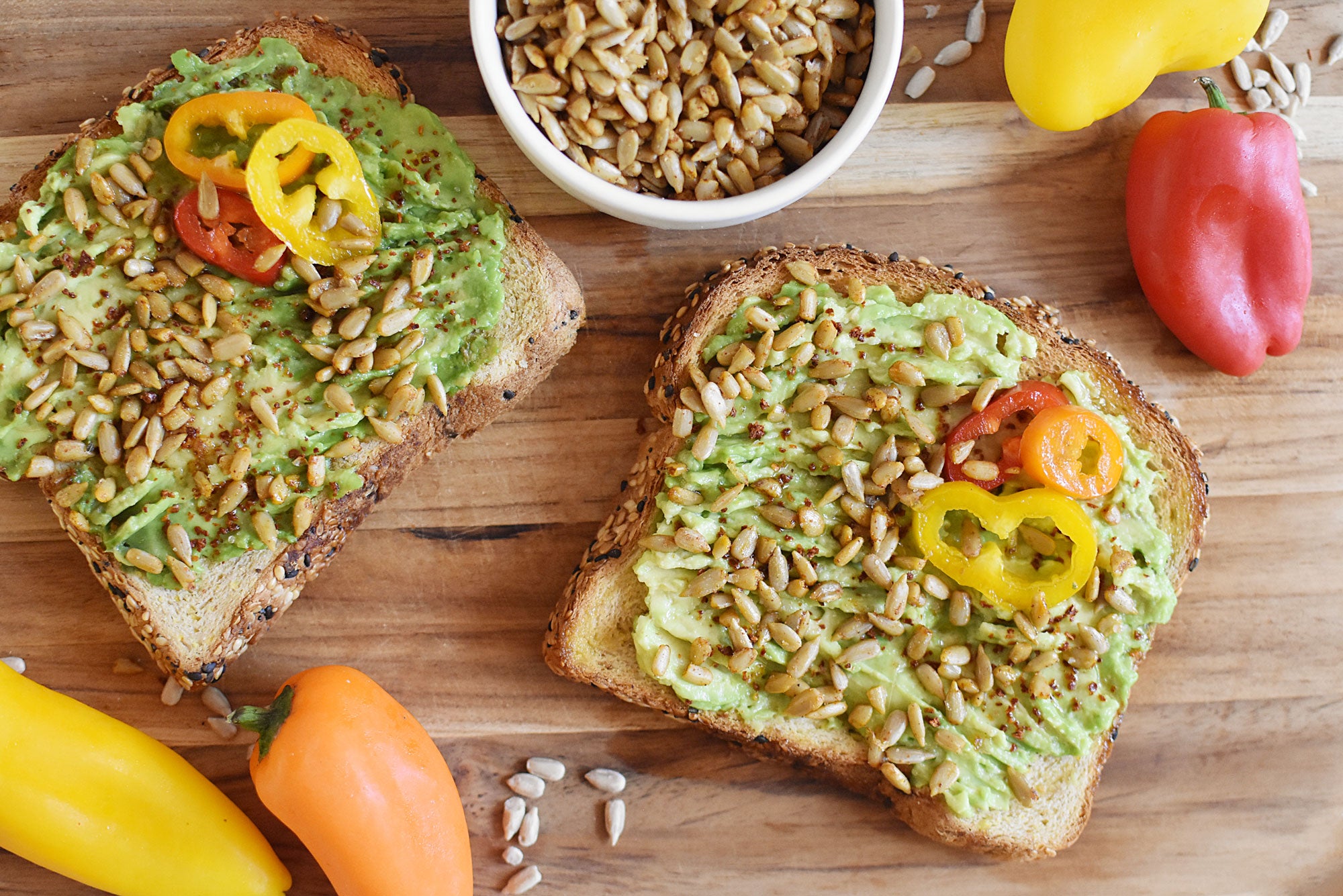 Avocado Toast with Spicy Sunflower Seeds