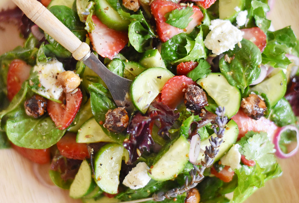 Strawberry and Goat Cheese Salad with Lavender Vinaigrette