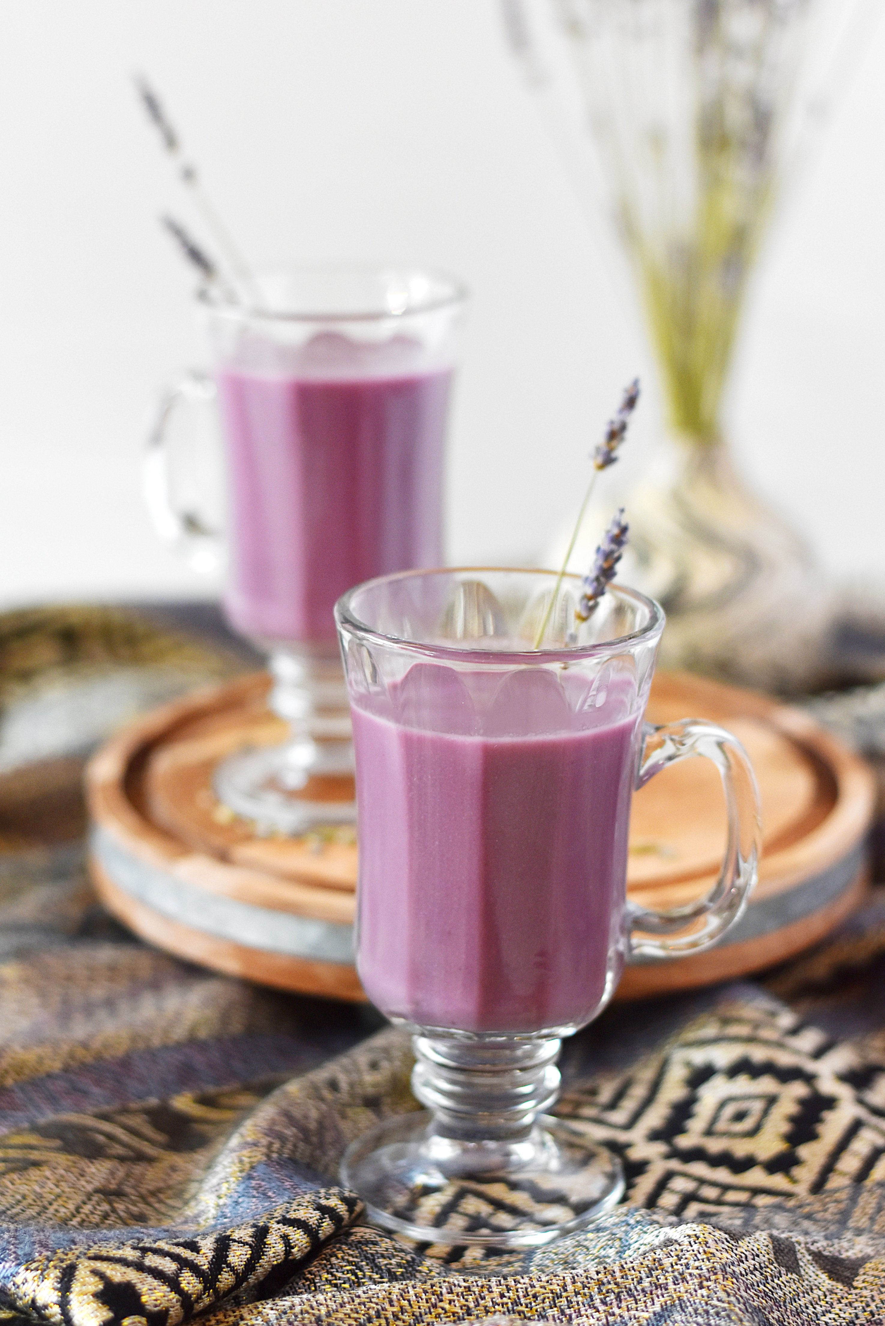 Blueberry Lavender Cashew Milk Latte