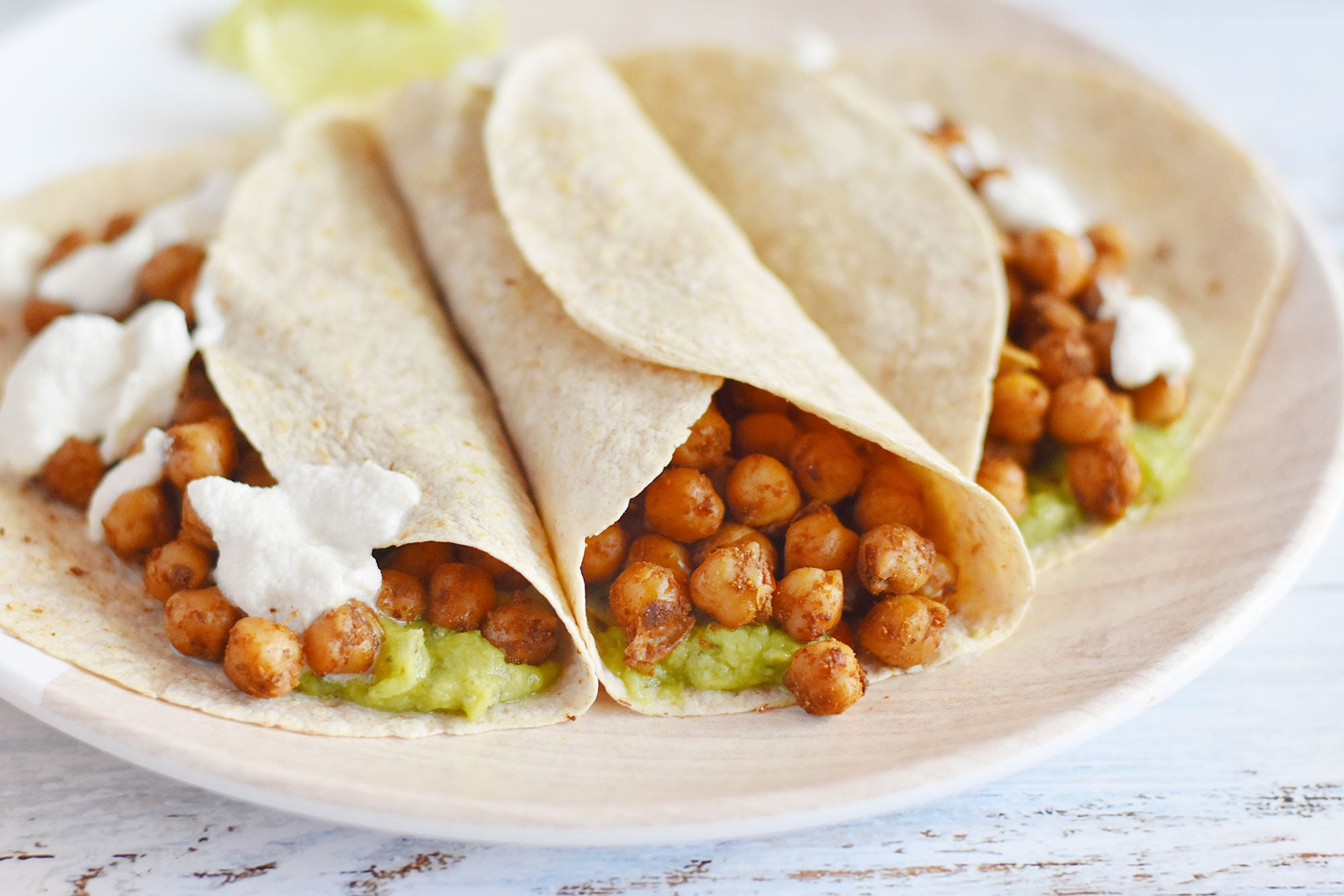 Chickpea Tacos with Cashew Cream