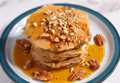Fluffy Maca Pecan Pancakes