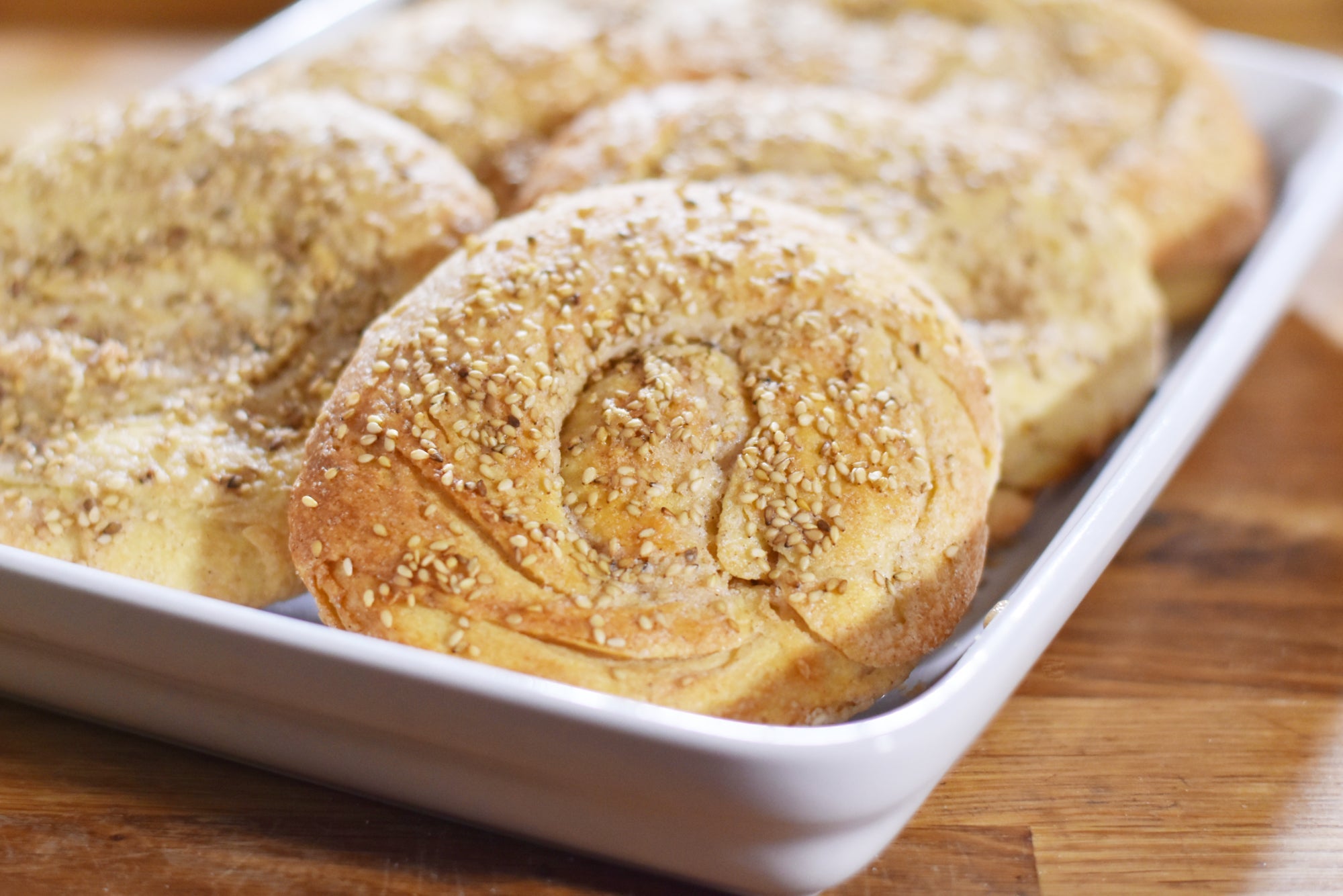 Flaky Tahini Swirl Bread