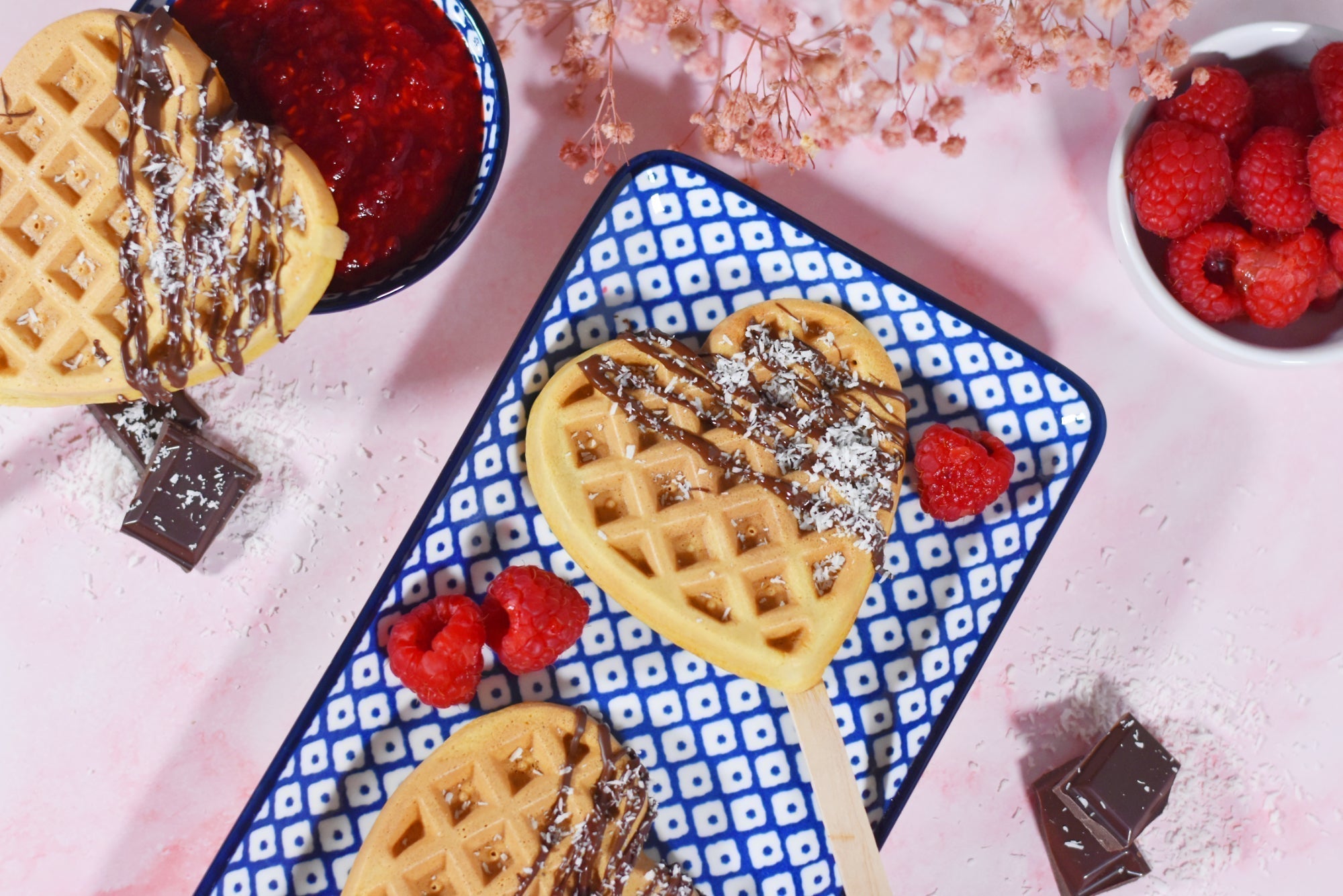 Valentine’s Day Waffle Pops