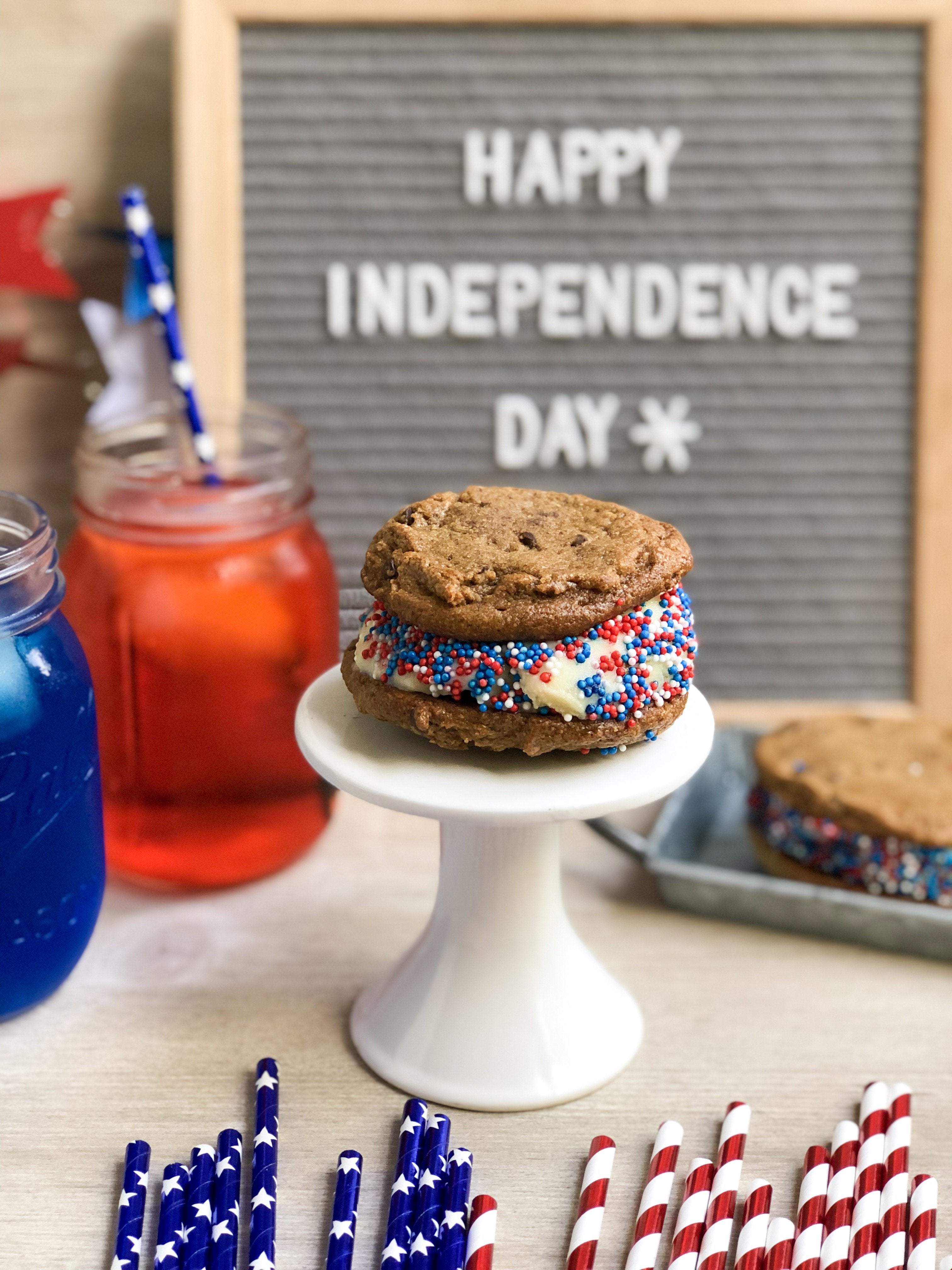 Independence Day Cookie Ice-cream Sandwiches