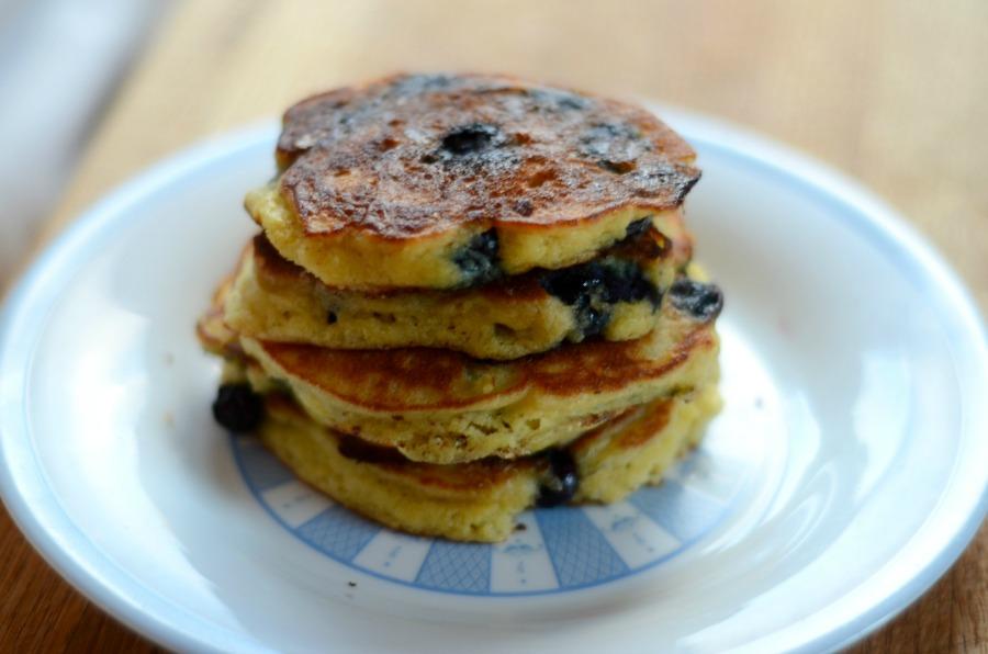 Coconut Flour Blueberry Pancakes