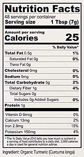 Organic High Curcumin Turmeric Powder