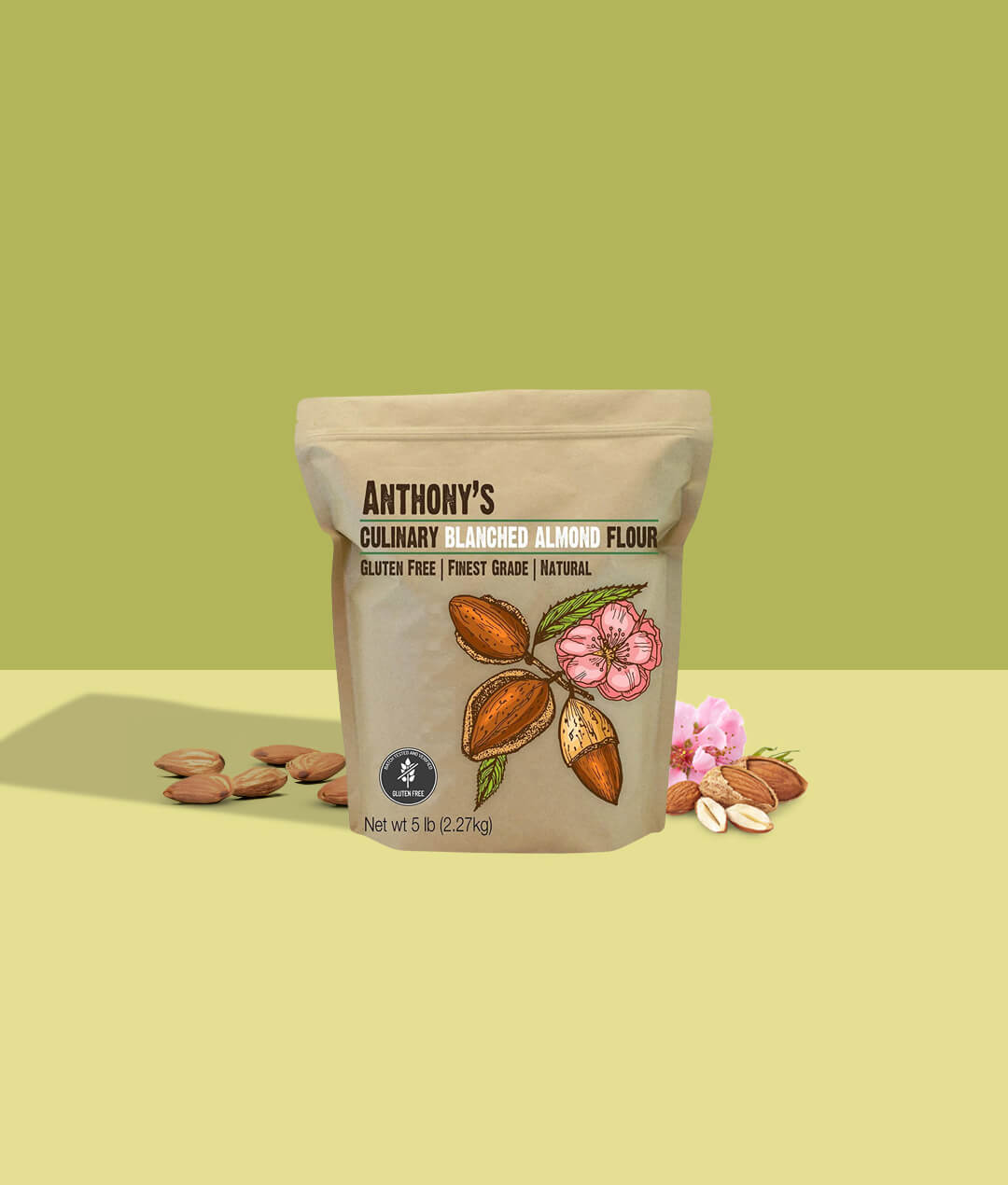 Anthony's Blanched Almond Flour, Culinary Grade, 5 lb, Extra-Finely Ground, Gluten Free, Non GMO, Keto Friendly