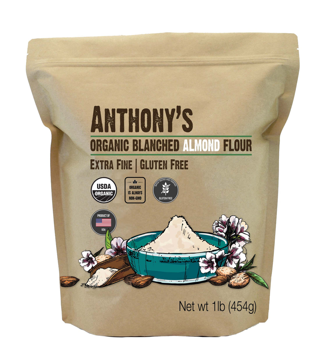 Organic Almond Flour: Blanched & Certified Gluten-Free – Anthonys Goods