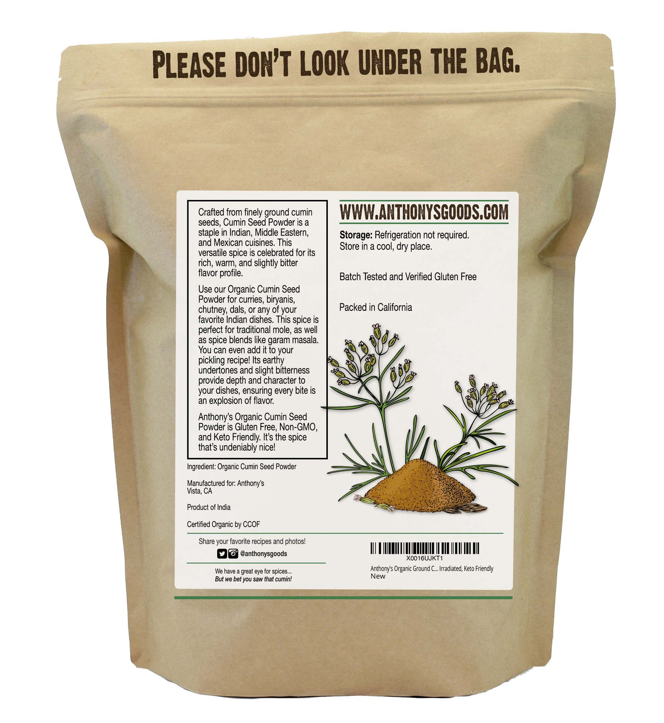 Organic Ground Cumin Seed Powder