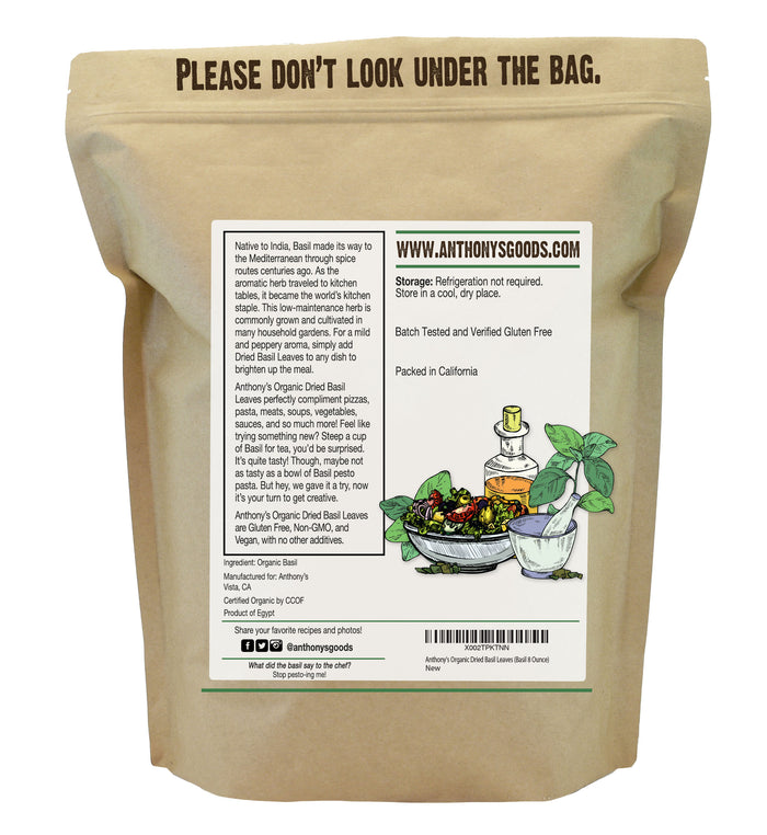 Organic Dried Basil Leaves