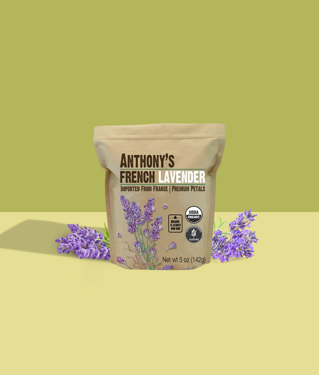lavender flower powder Anthony's Organic French Lavender Petals, 5oz, Extra Grade, Dried, Gluten Free & Non GMO
