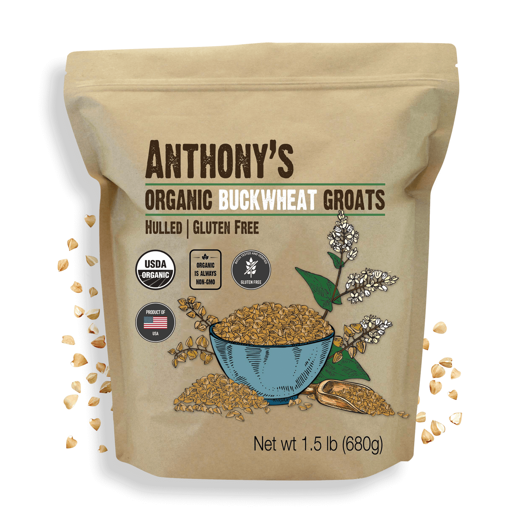 Food To Live Organic Buckwheat Groats – Non-GMO, Kosher, Raw, Vegan (USDA Organic, CCOF Certified)