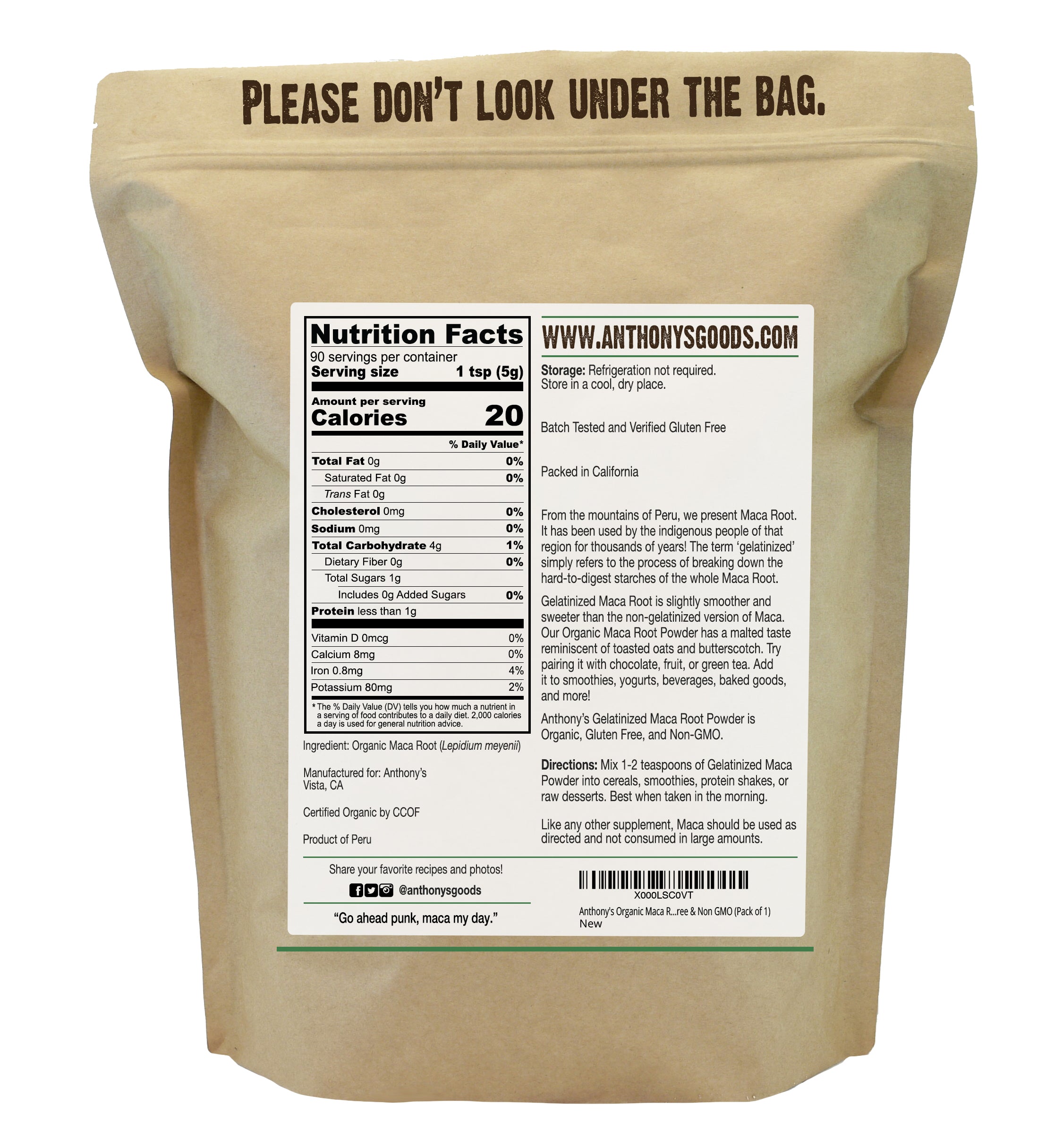 Organic Gelatinized Maca Root Powder