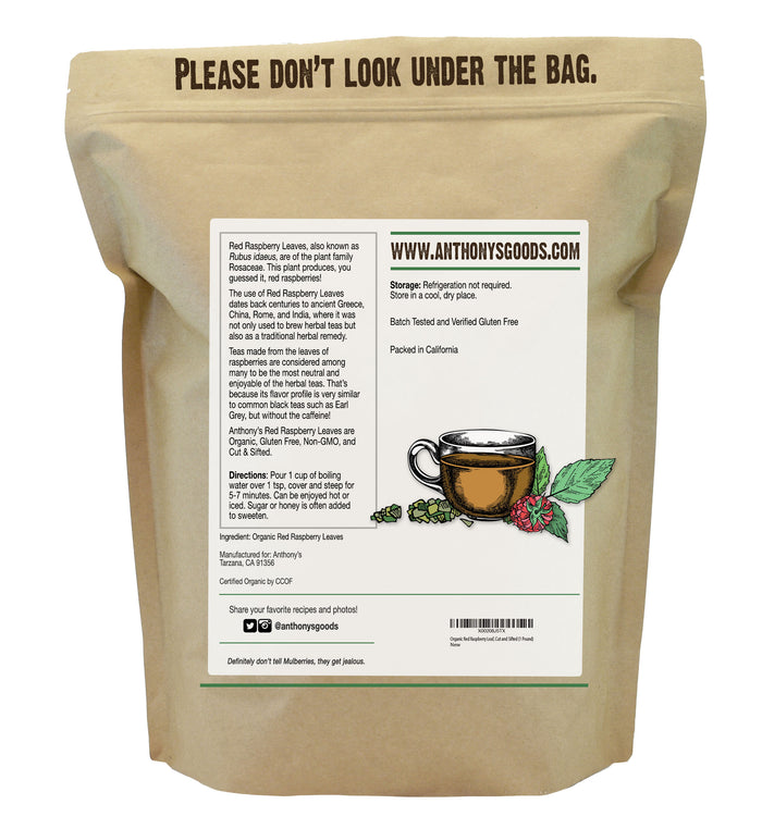 Organic  Dried Red Raspberry Leaves