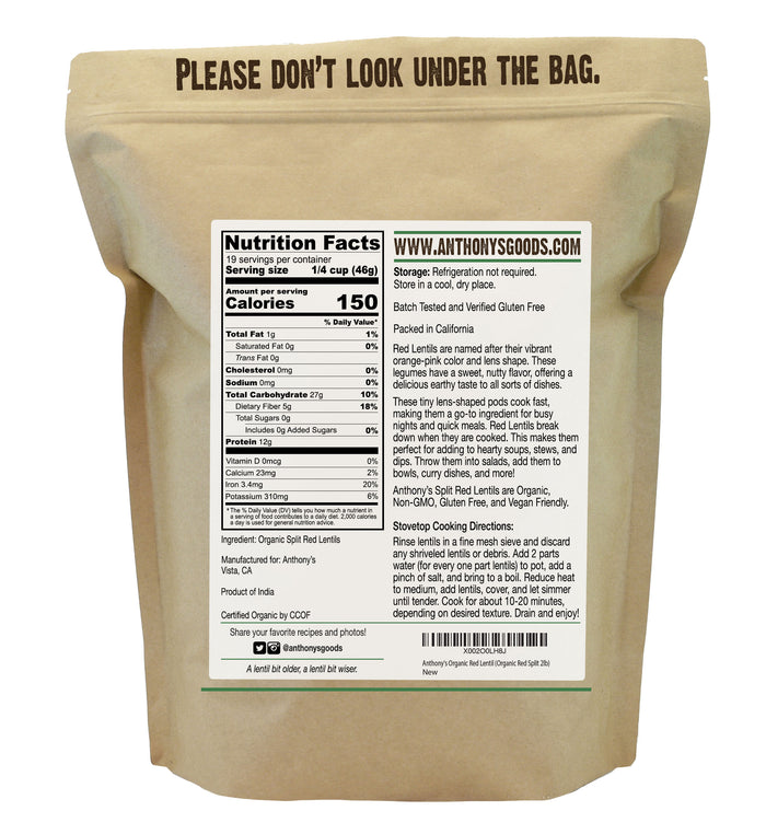 Organic Split Red Lentils