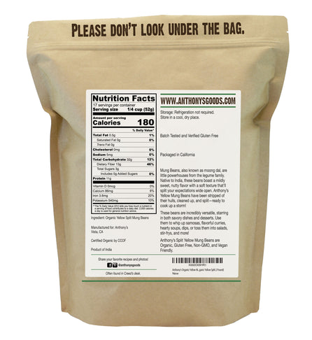 Organic Yellow Mung Beans