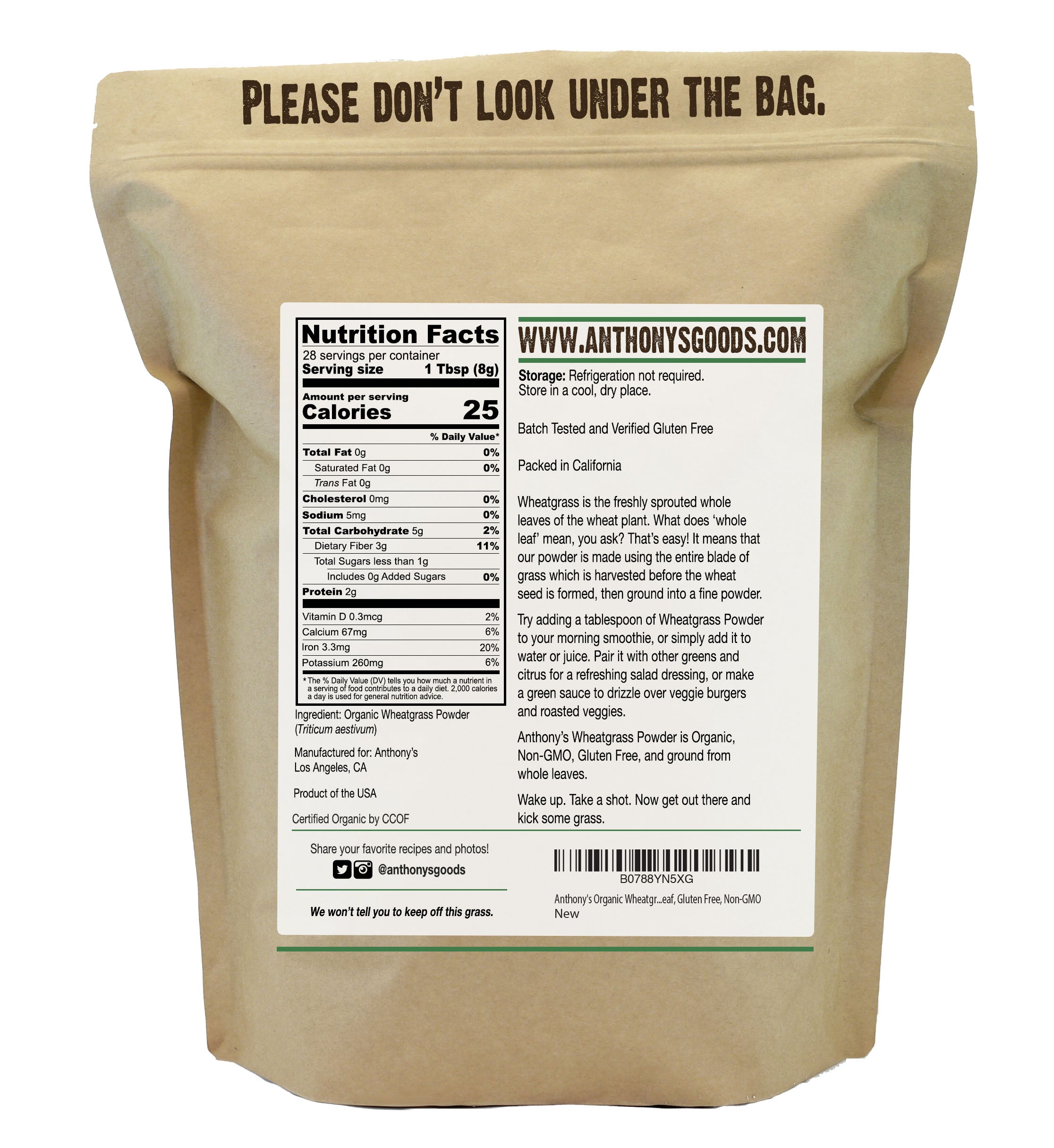 Organic Wheatgrass Powder: Gluten Free & Non-GMO