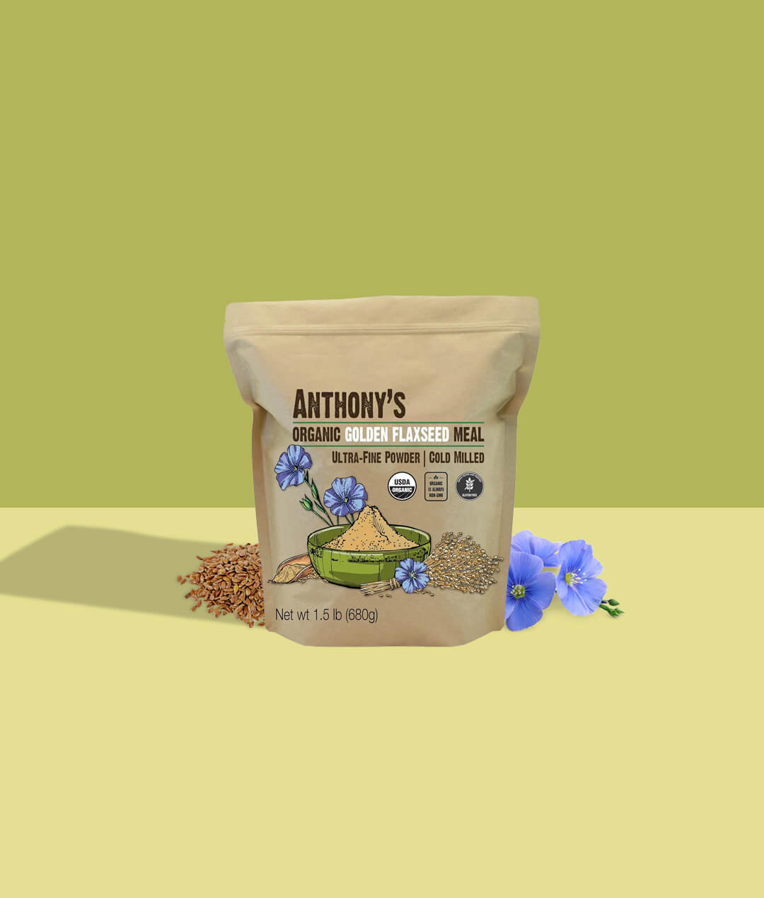 Anthony's Organic Golden Flaxseed Meal, 1.5 lb