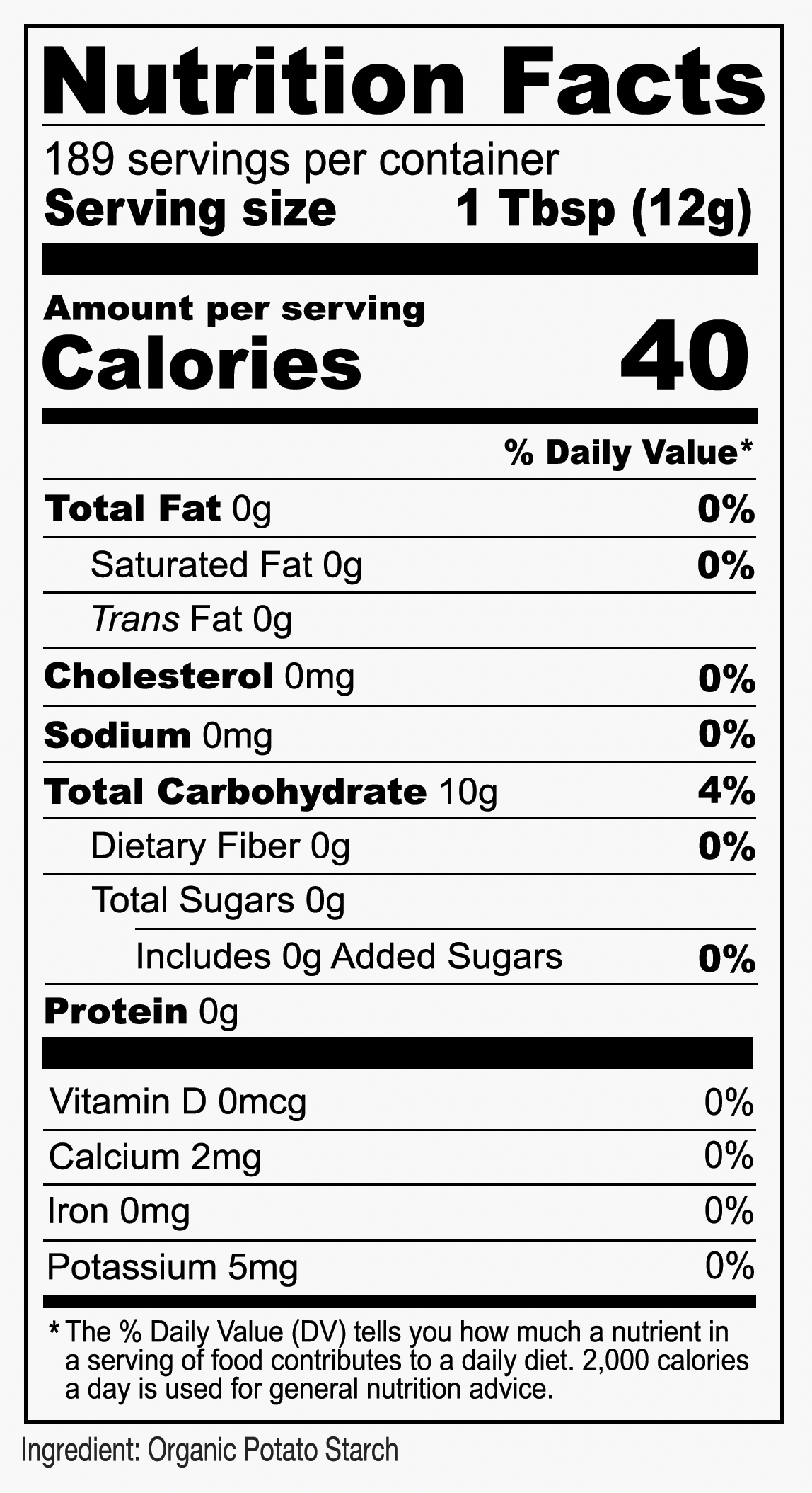 Organic Potato Starch