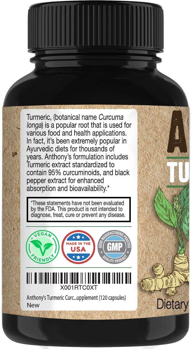Turmeric Curcumin Supplement: 120 Veggie Capsules, 2100mg per Serving