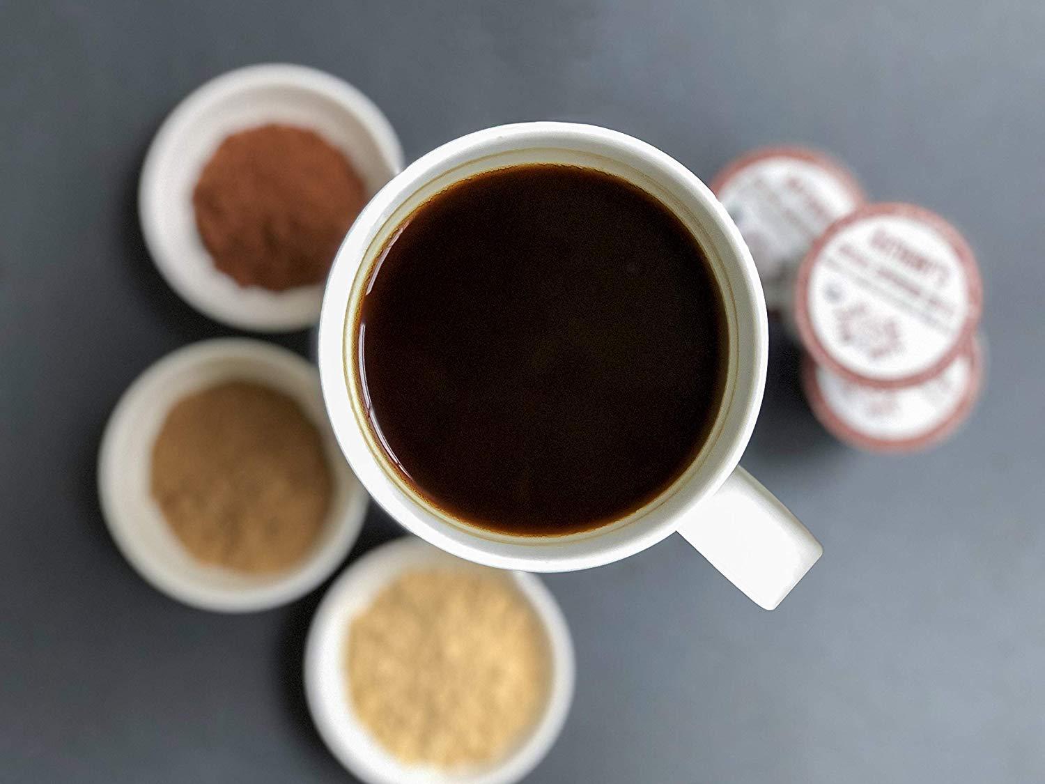Organic Superfood Coffee Pods: Peruvian Superfood Blend infused with Organic Black Maca, Cacao Powder & Camu Camu