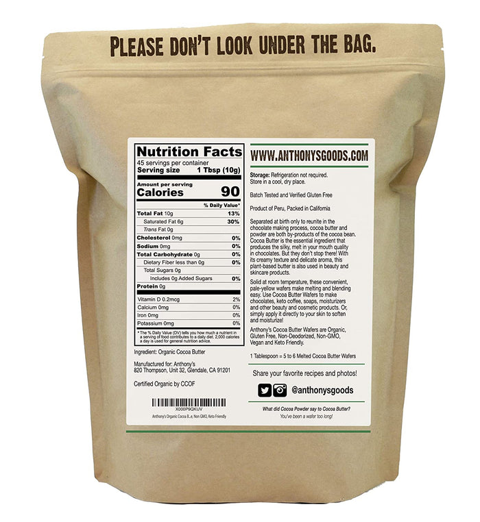 Organic Cocoa Butter Wafers