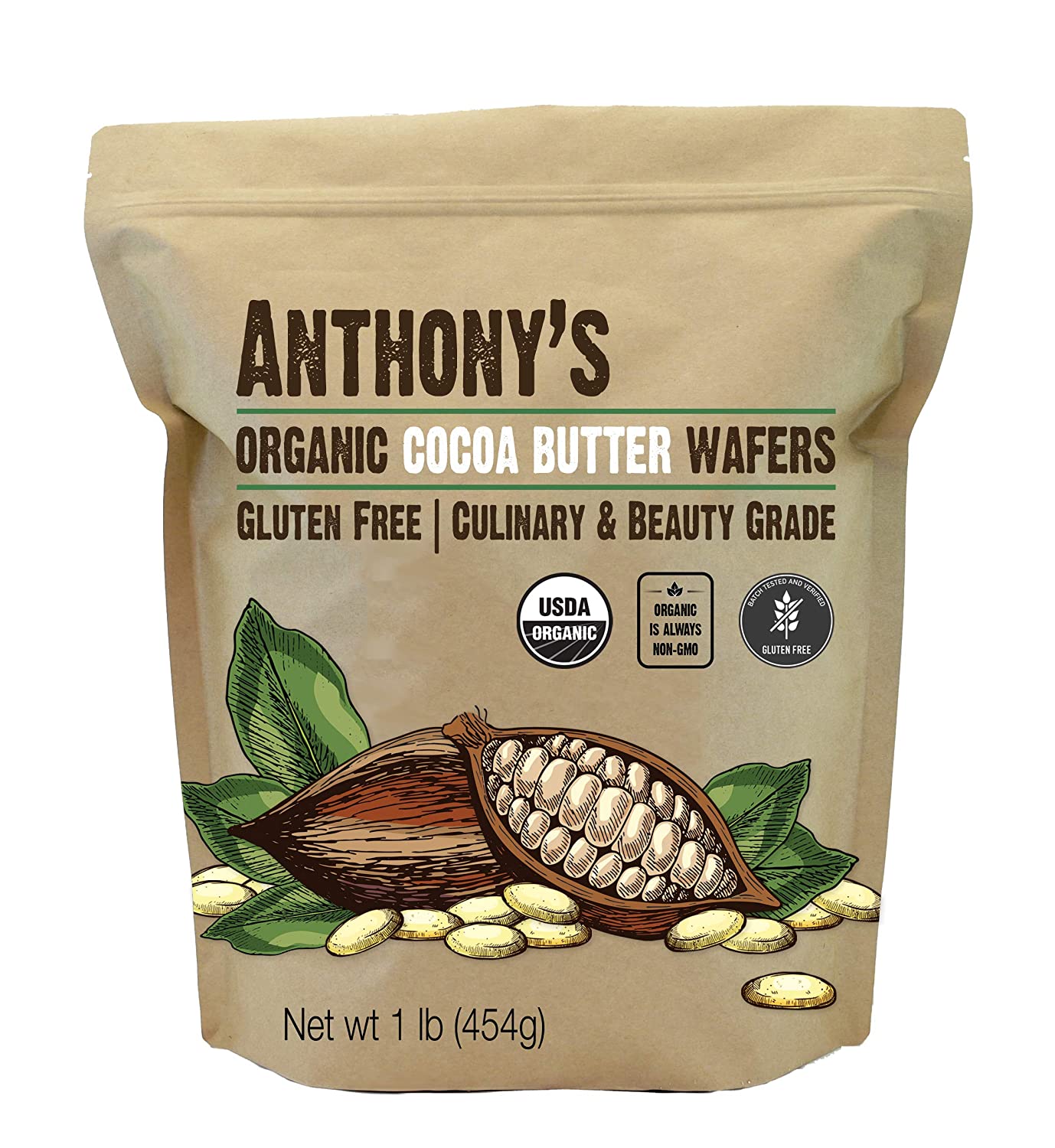 Cocoa Butter Wafers: Organic & Batch Tested Gluten-Free