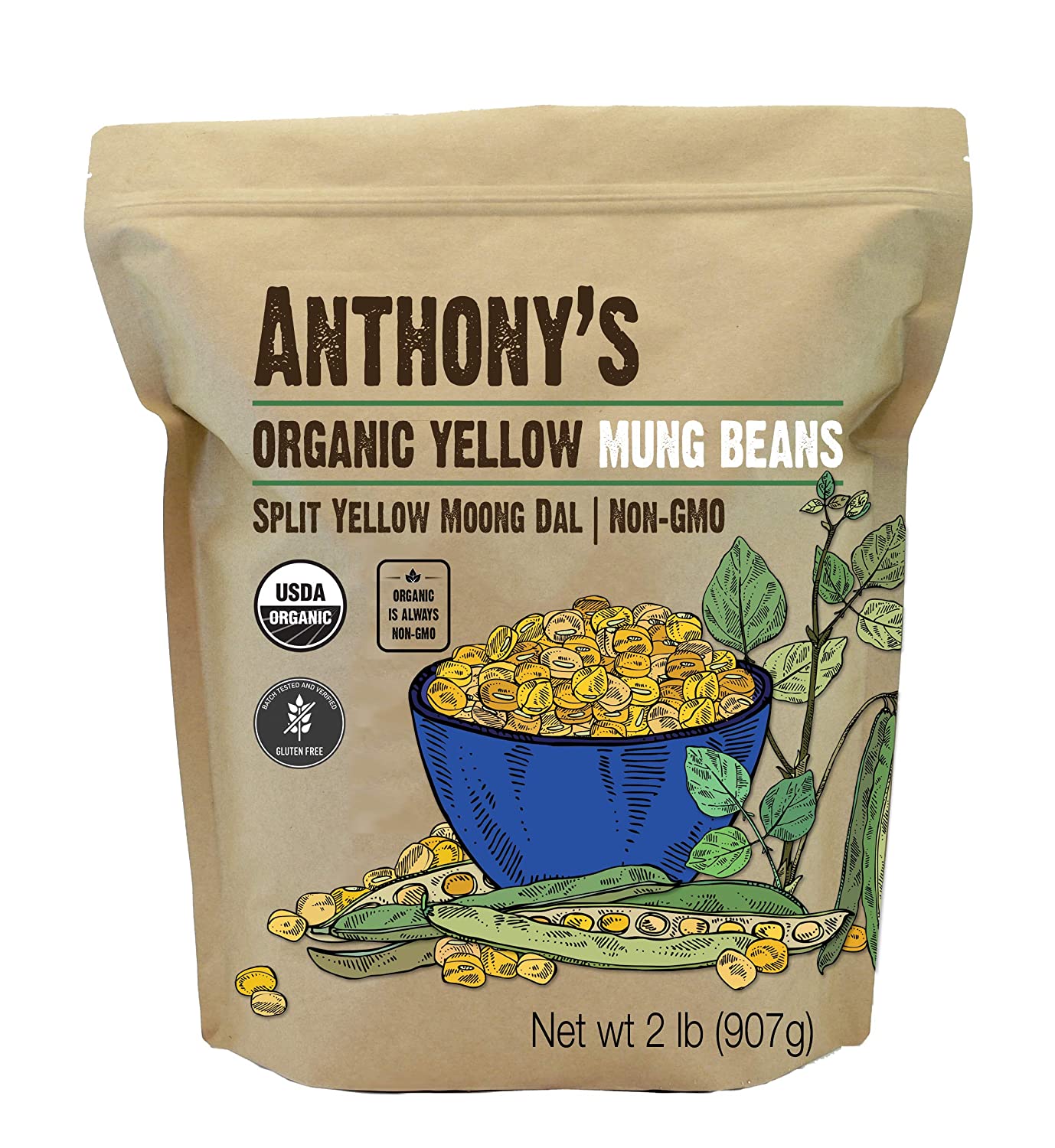 Organic Yellow Mung Beans: Split & Gluten Free