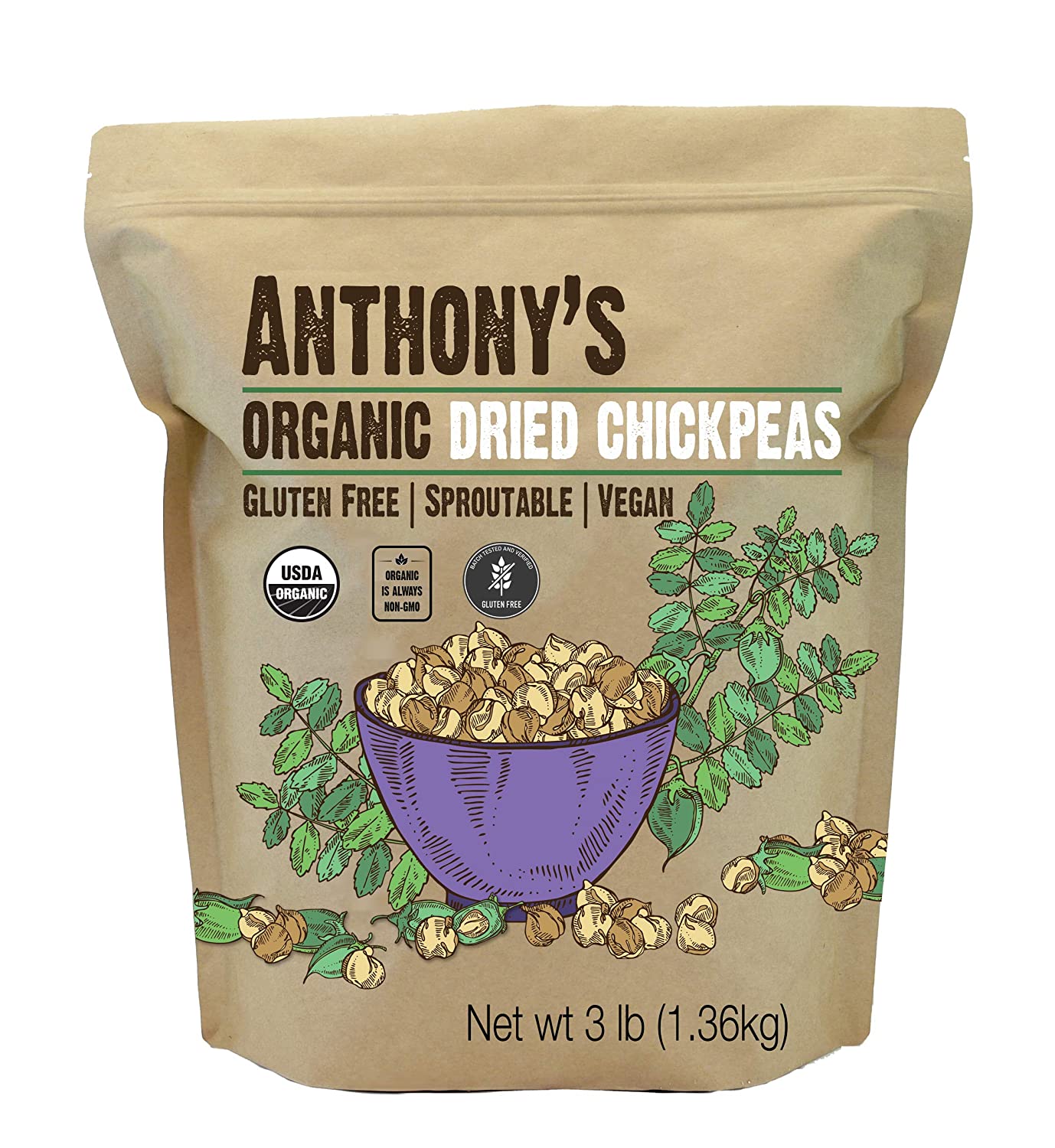 Dried Chickpeas: Organic & Gluten Free