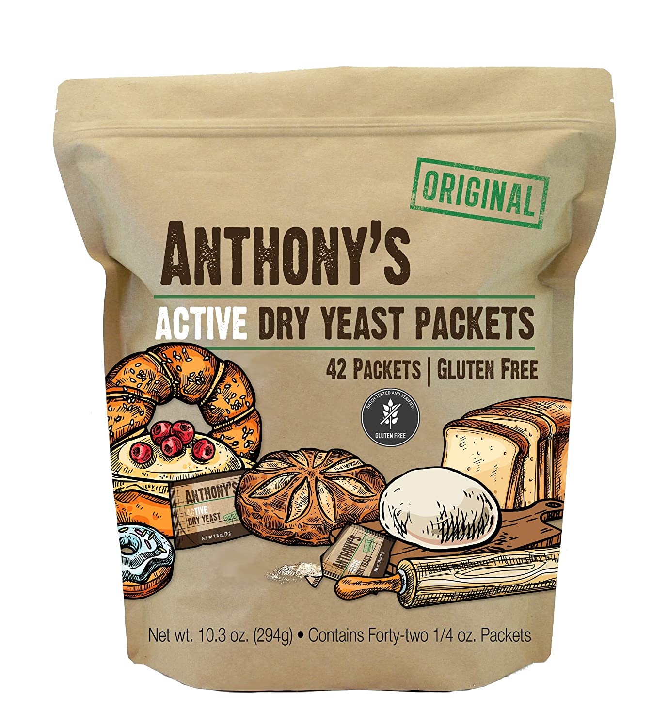 Active Dry Yeast Packets: Gluten Free