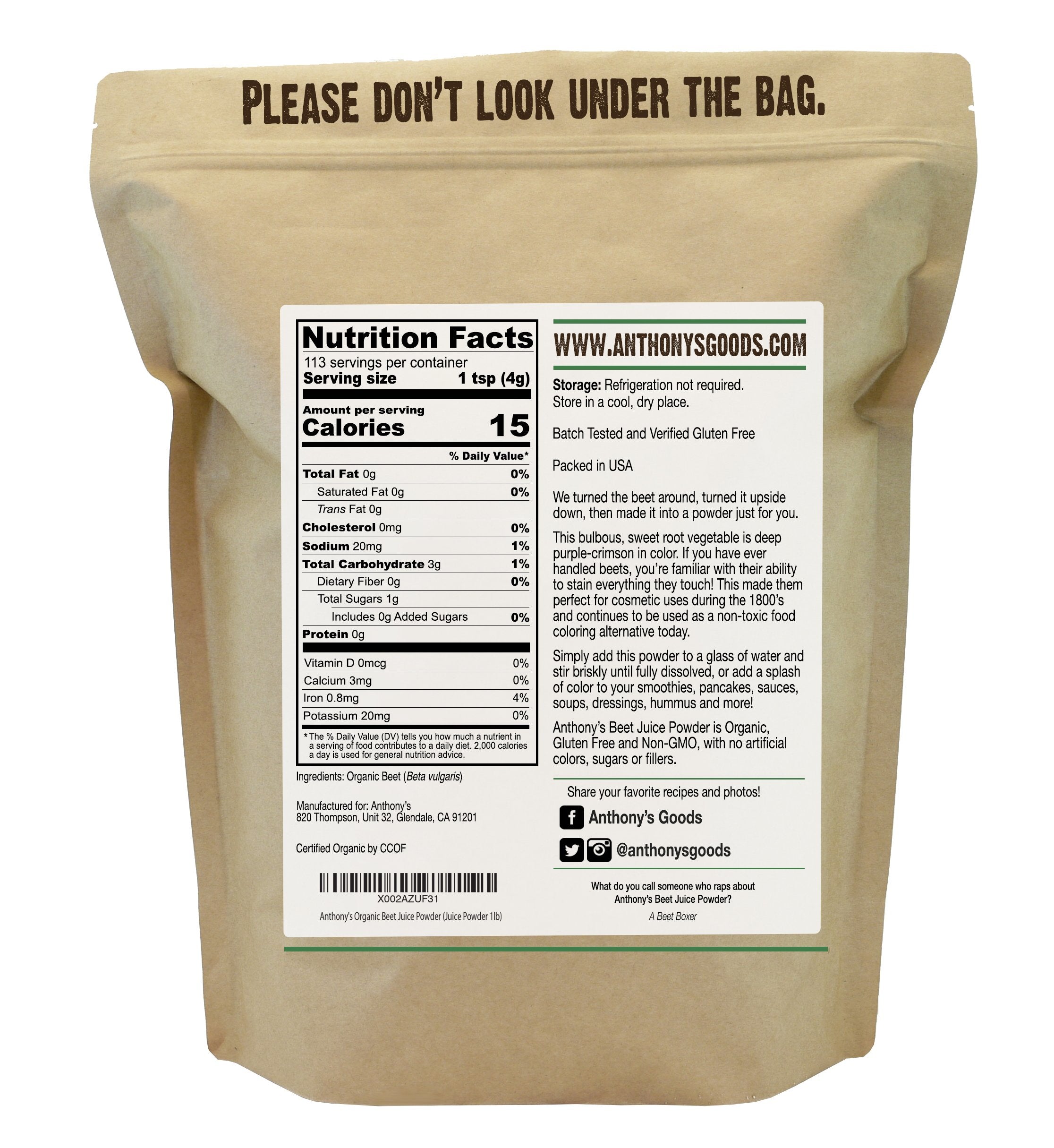 Organic Beet Juice Powder: Non-GMO & Gluten-Free – Anthonys Goods