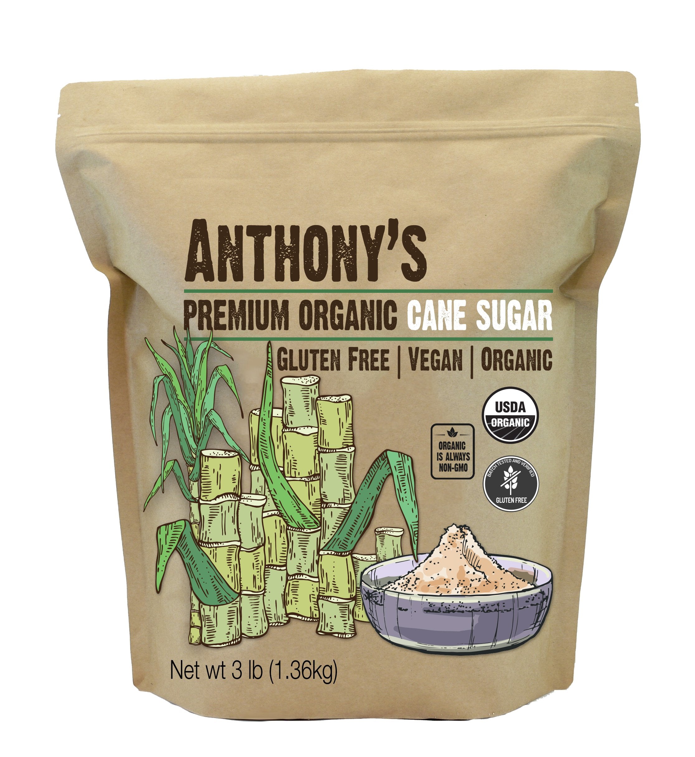 Cane Sugar: USDA Organic & Certified Gluten-Free