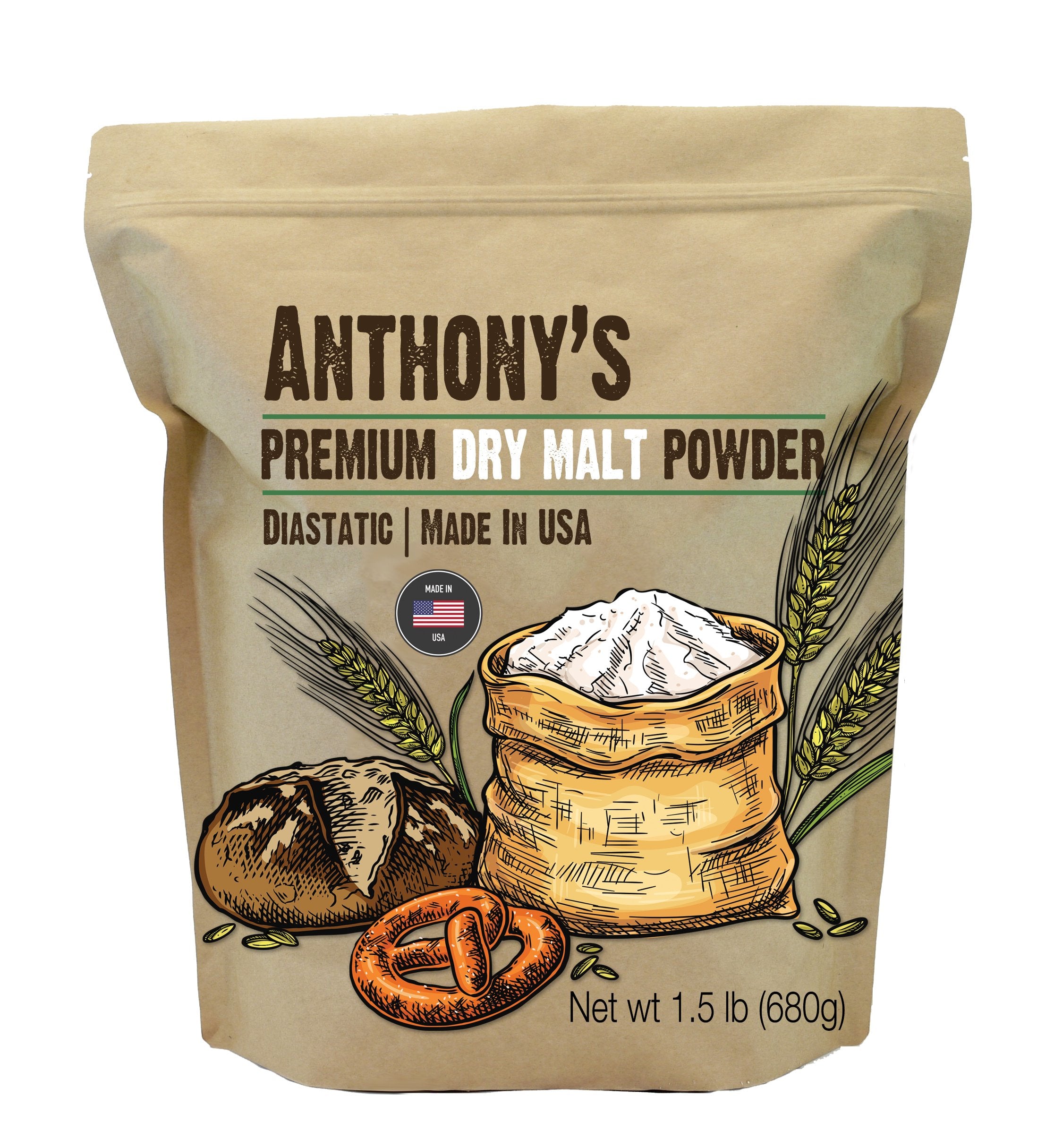 Dry Malt Diastatic Powder: Vegan Friendly & Non-Irradiated