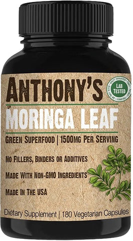 Moringa Leaf Supplement: 180 Veggie Capsules, 1500mg Per Serving