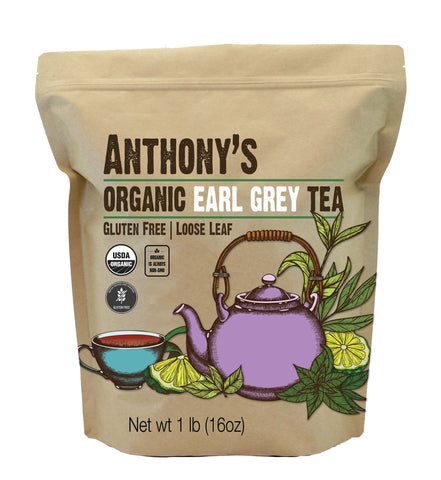 Organic Earl Grey Tea: Loose Leaf, Batch Tested Gluten-Free, Non-GMO & Vegan