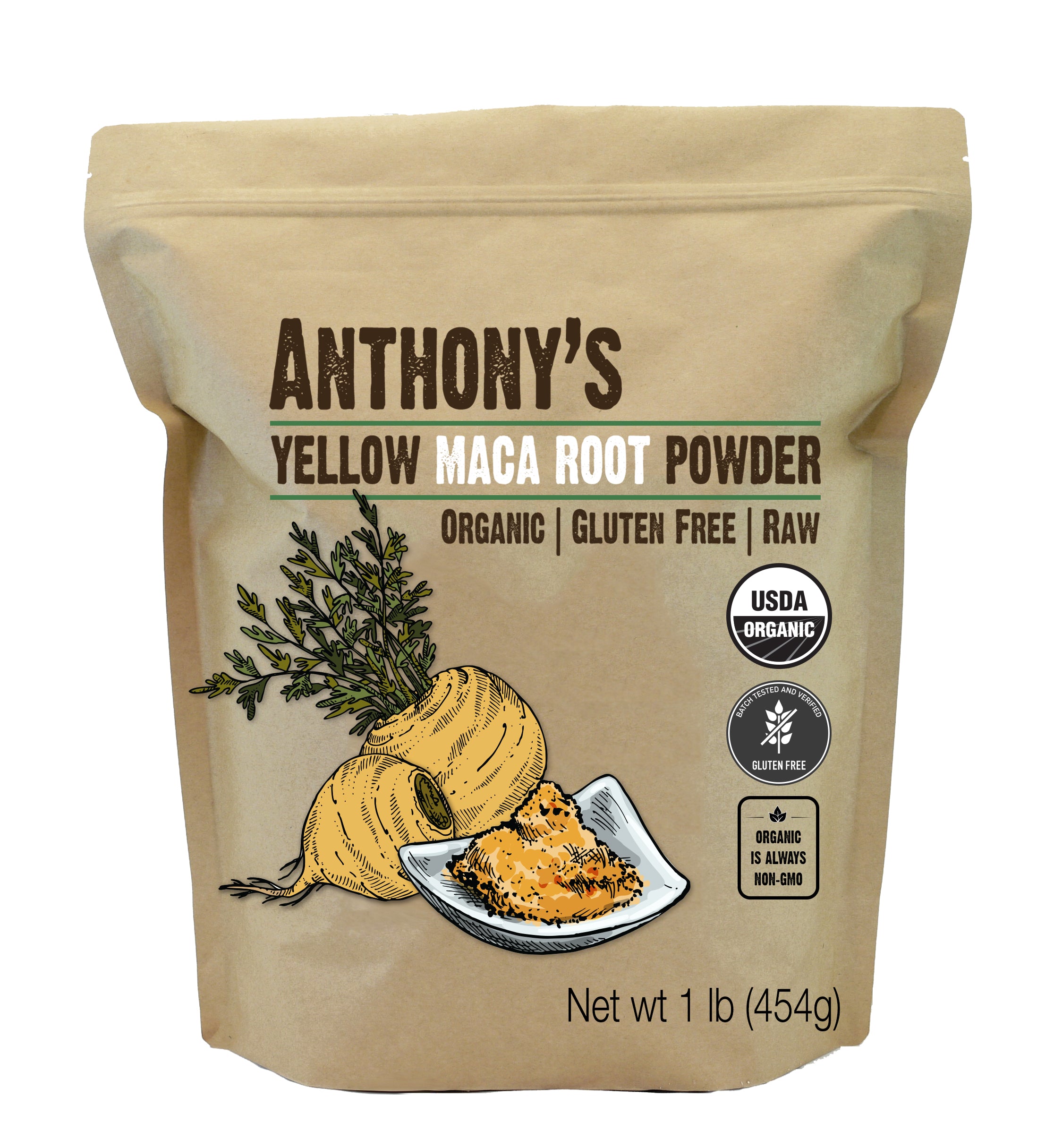 Organic Yellow Maca Root Powder: Gluten Free, Non-GMO