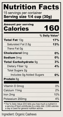 Organic Whole Cashews